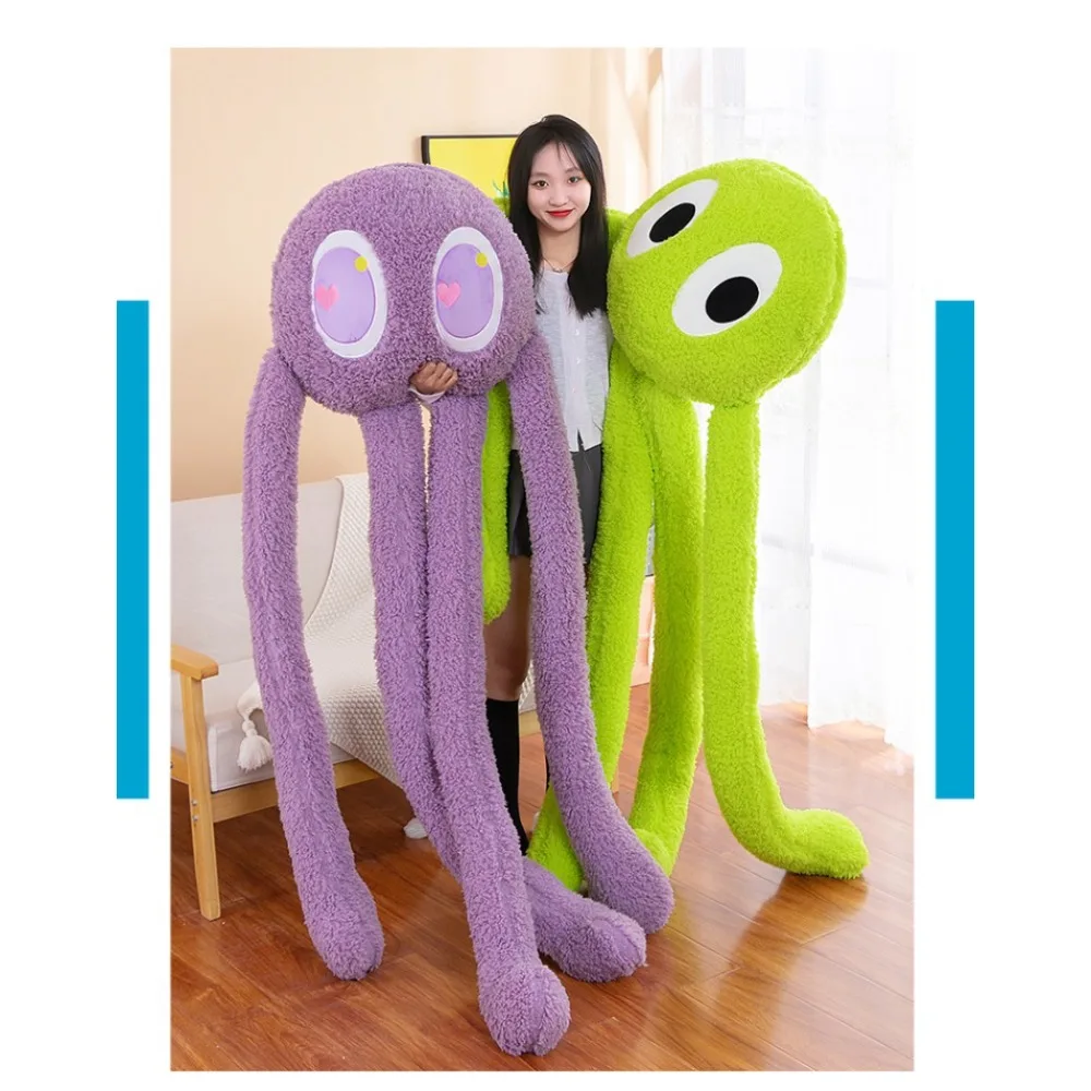 Pulpo de 200cm de pierna larga, muñeco de peluche de pulpo, verde, morado, almohada de felpa de pulpo de pierna larga, juguetes de peluche de pulpo Kawaii grande