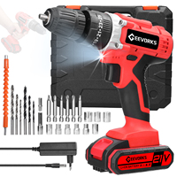 3 in 1 Electric Drill Lithium Screwdriver 21V Impact Drill Brushed Motor 2 Speeds Control Stepless Speed Regulation