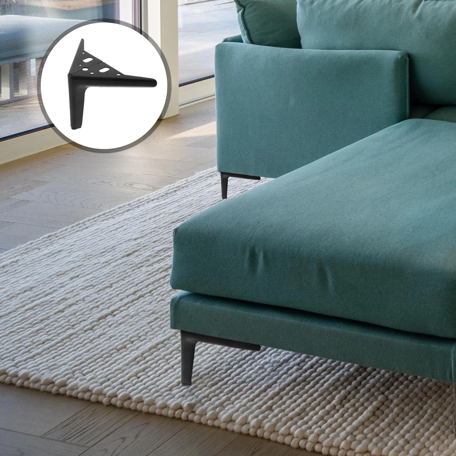 

4 Pcs Furniture Legs 12cm Black Iron Sofa Couch Table Cabinet Bed Sturdy Support Durability Stability Solution