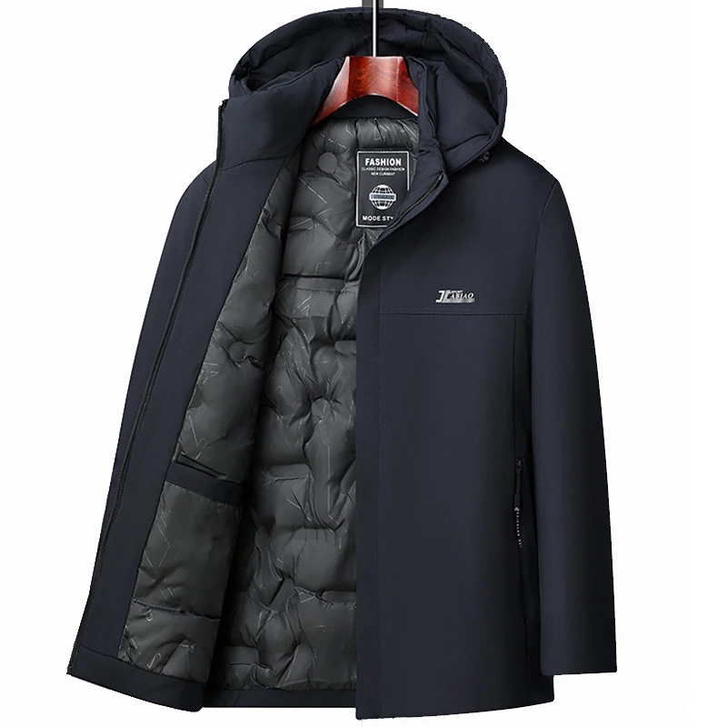 

Winter Men's Warm Hooded Parkas Fashion Middle-aged Man Business Thermal Coats Men Cotton Warm Windbreaker Parkas Clothing
