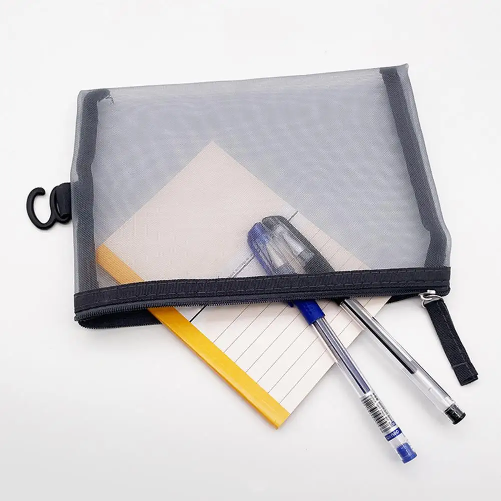 A4 File Holder Space-saving File Storage Bag Durable Nylon Documents Holder with Zipper Closure for School Office Organization