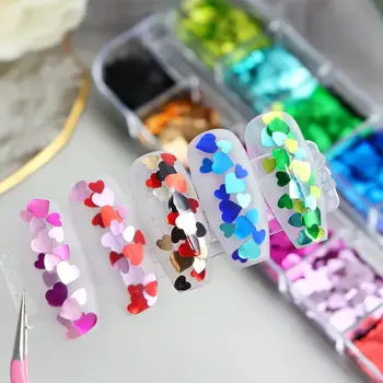 閃亮浪漫愛心美甲亮片情人節美甲配件心型美甲裝飾用品 10 最佳銷售 心型閃光 - №3