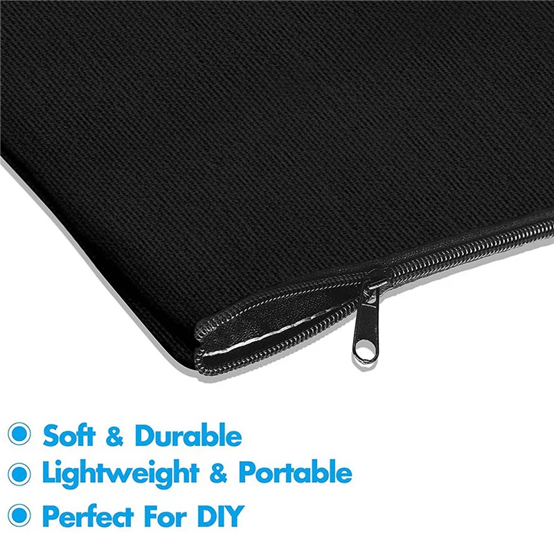 

75 Pcs Black Blank Canvas Bag 8.3X4.7In Stationery Storage Zipper Bag DIY Graffiti Pencil Case DIY Gift Bag