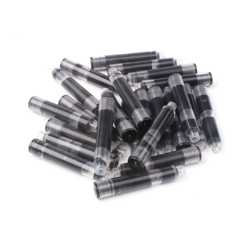 25PCS/Pack Mini Black Ink Cartridges 2.6MM Inner Diameter Short Fountain Pen Ink Small Fountain Pen Refill School Office Supply