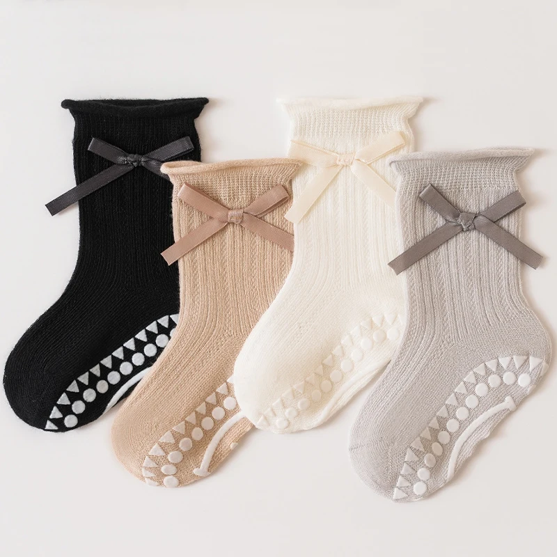 Cute Baby Girl Socks Non Slip Soft Girl Socks Breathable Mesh Infant Toddler Floor Socks For Girl 0-3Y
