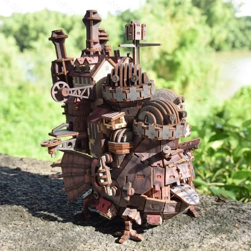 2026 Wooden Moving Castle Assembly Model Building Block Toy Animation Ornament 3d Three-dimensional Puzzle