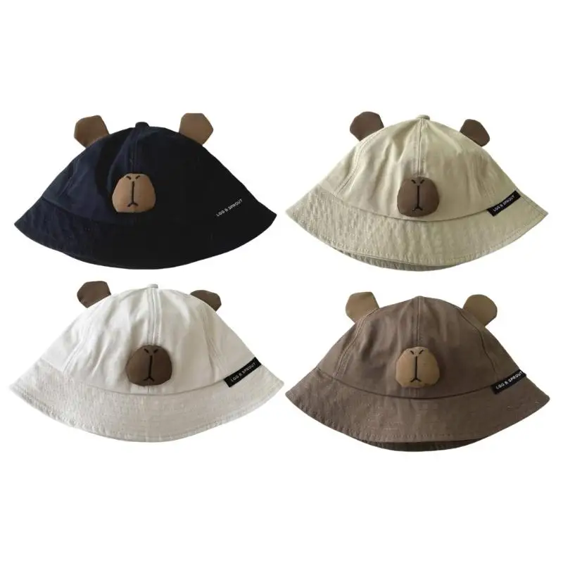 Cotton Bucket Caps Comfortable with Adjustable Head Circumference for Ages 2-5T