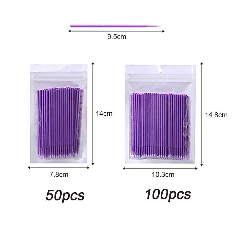 50/100 pçs escovas de cílios sobrancelha pente microbrush para cílios spoolie extensões de cílios spoolie escova hzs25
