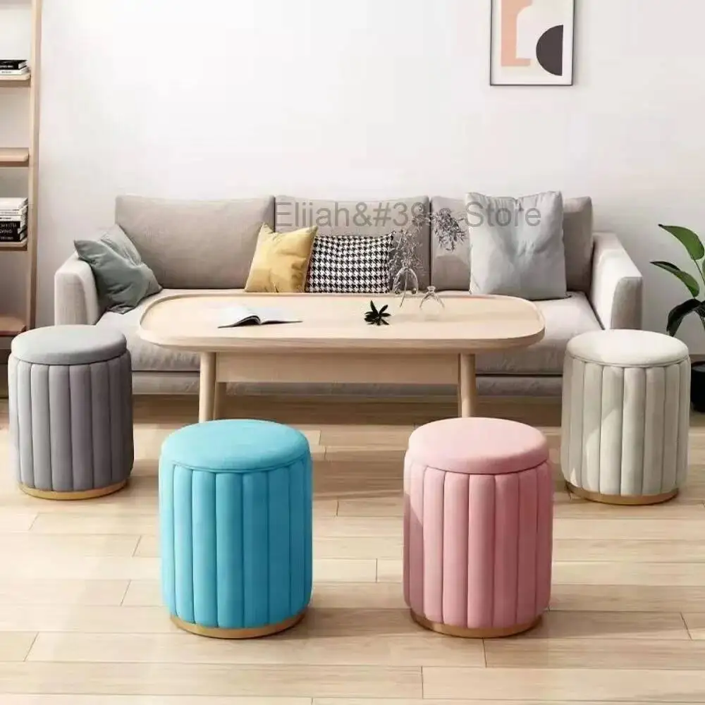 Nordic minimalist style goddess makeup stool, dressing table round stool, manicure stool, comfortable and durable beauty stool
