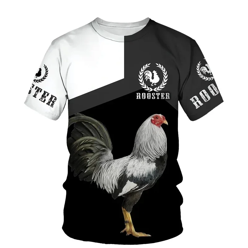 1 Piece Custom Your Picture  Summer Hot New Animal Rooster 3D Printed Men'S T-Shirt Large Size Loose Fashion Street Casual Comfo