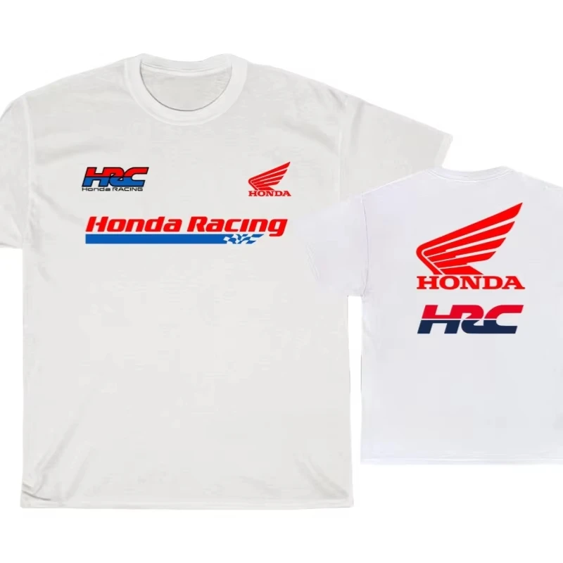 

Honda HRC Racing logo sports cycling suit print summer high quality men's and women's casual crew neck short-sleeved top