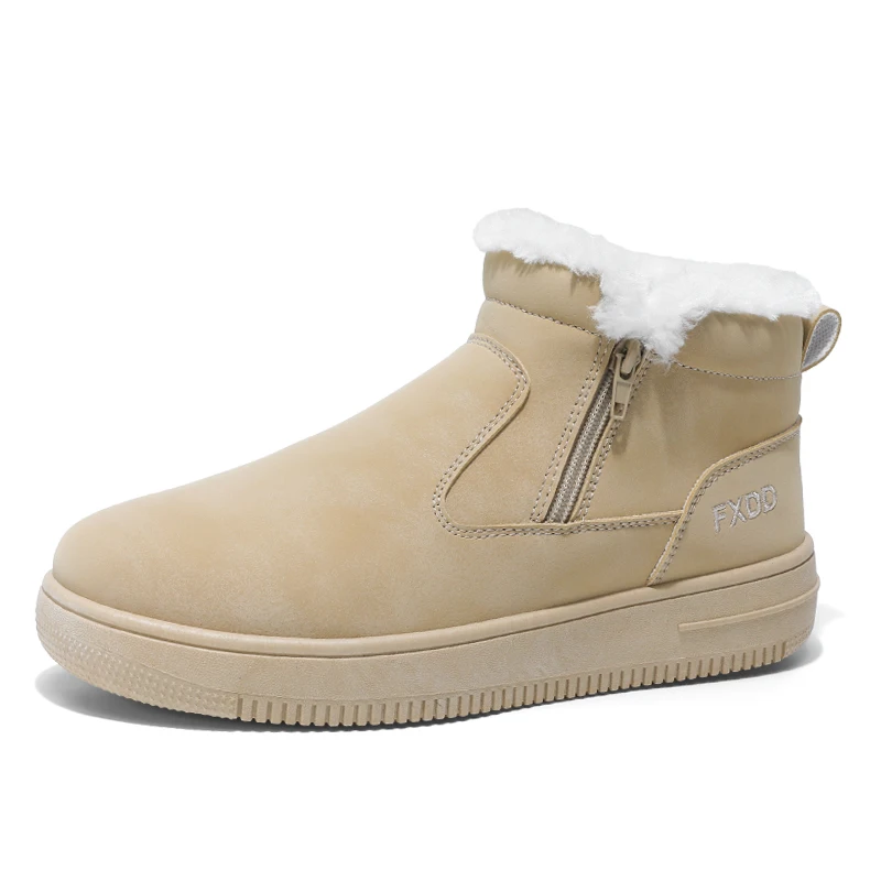 

New large-sized men's snow boots, fashionable thick-soled sports shoes, boots, warm and casual motorcycle boots, men's boots