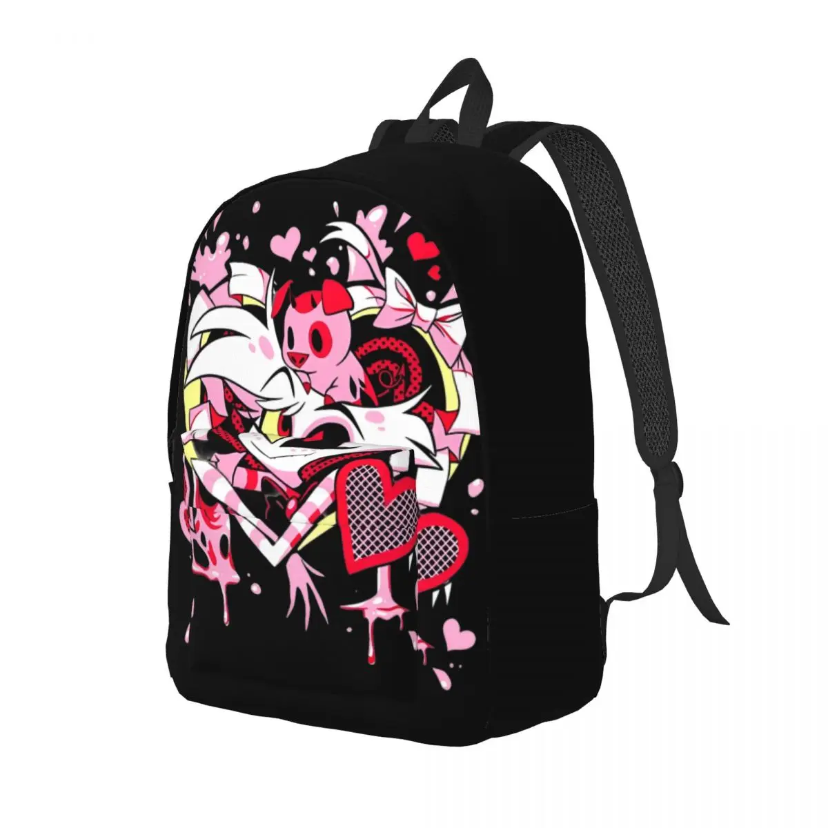 Hazbined-Hotels Angel Dust Teenage Backpack Lightweight High School Business Anime Daypack for Men Women Laptop Shoulder Bag