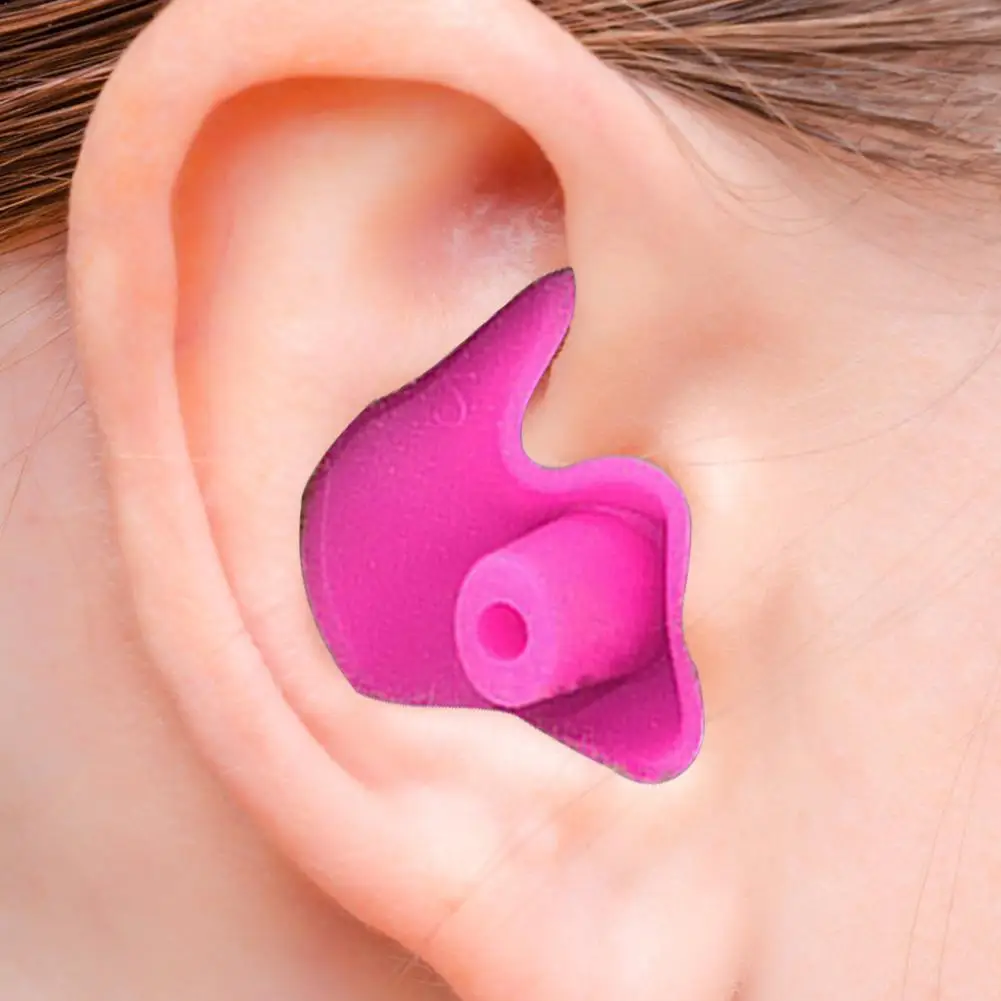 Bouchons d'oreilles souples et imperméables en Silicone, 1 paire, portables, accessoires de natation, durables, Texture classique et délicate