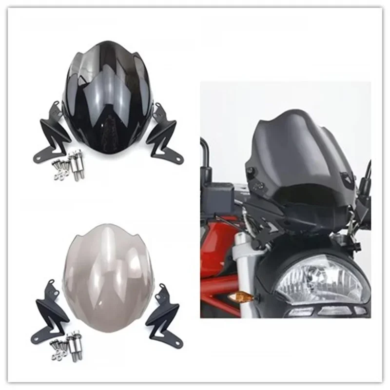 

Для Ducati 695 696 795 796 1200 848 1098 1100s мотоцикл лобовое стекло двойной пузырьковый дефлектор