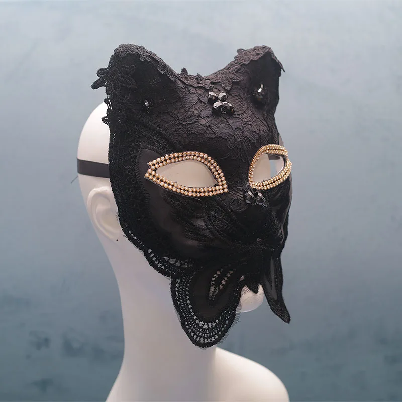 Frauen Maske Mädchen Maskerade Halloween Cosplay Übertriebene Spitze Maske Karneval Party Bar Kopf Tragen Verschleierte Zubehör