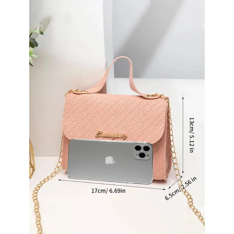 Embossing Ketting Vierkante Tas Pu Lederen Grote Capaciteit Schouder Crossbody Mobiele Telefoon Tas Voor Vrouwen