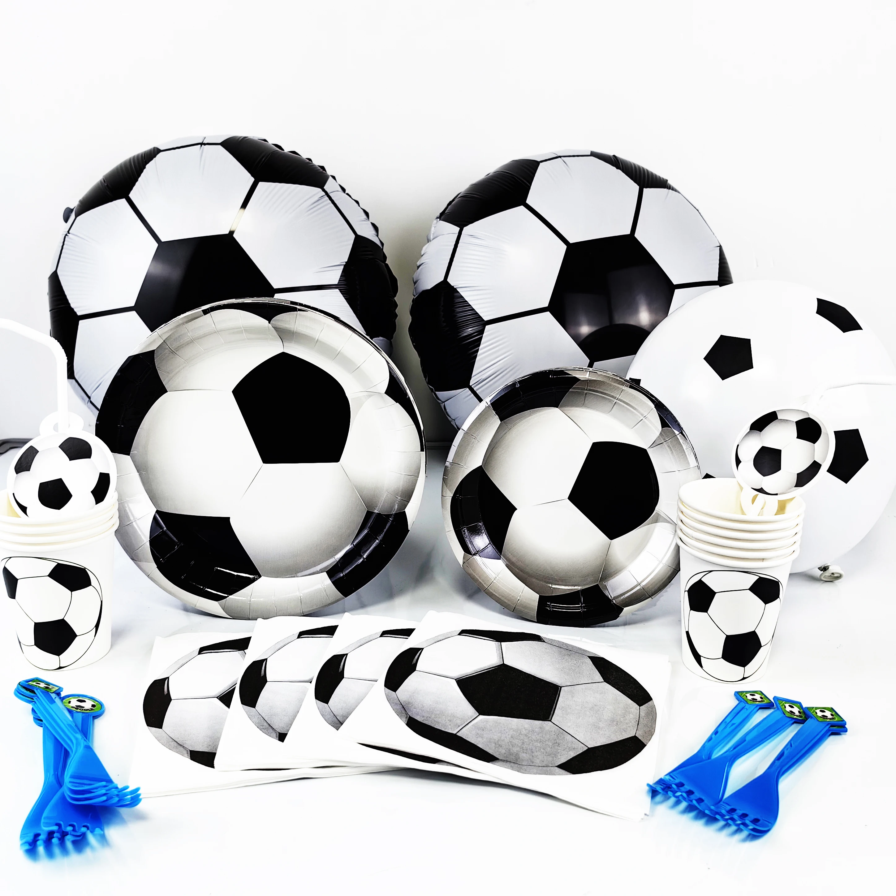 Soccer Party Supplies Football Disposable Plates Napkins Cup for Boys Kids Sports Soccer Theme Birthday Party Decorations