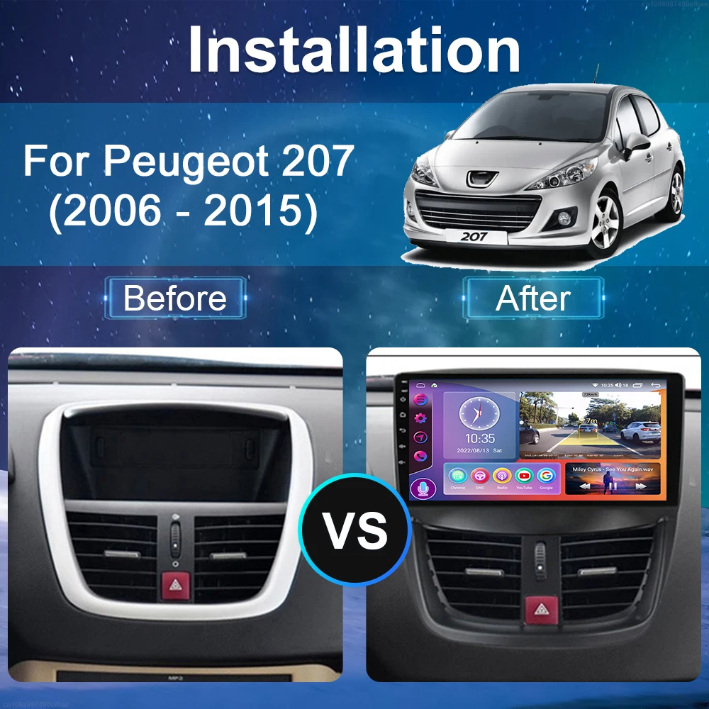 Car Multimedia Video Player For Peugeot 207 CC 207CC 2006 - 2015 Android Radio Navigation GPS Carpaly Touch Screen Auto Stereo