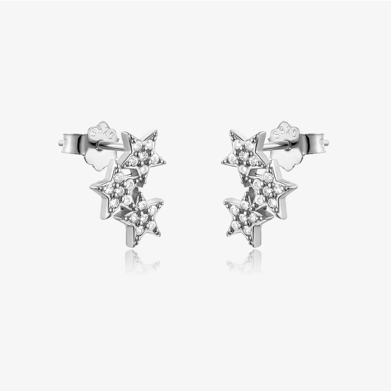 VEWANT New 925 Sterling Silver Three Irregular Star CZ Zircon Stud Earring Luxury Fine Jewelry 2026 Women Wedding Daily Jewels
