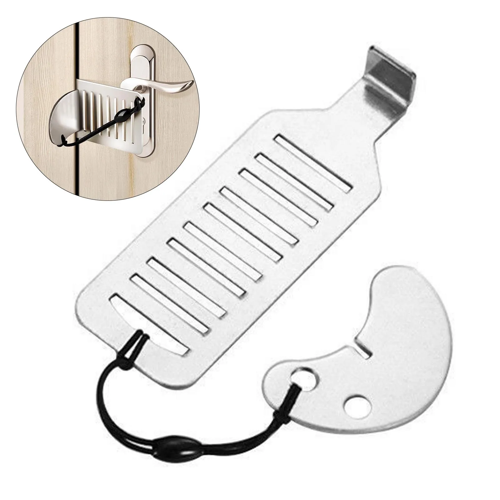Door Lock Security For Travel Heavy Duty Door Lock Stoppers Portable Hotel Door Jammer Home Security Lock Device Apart Door Lock
