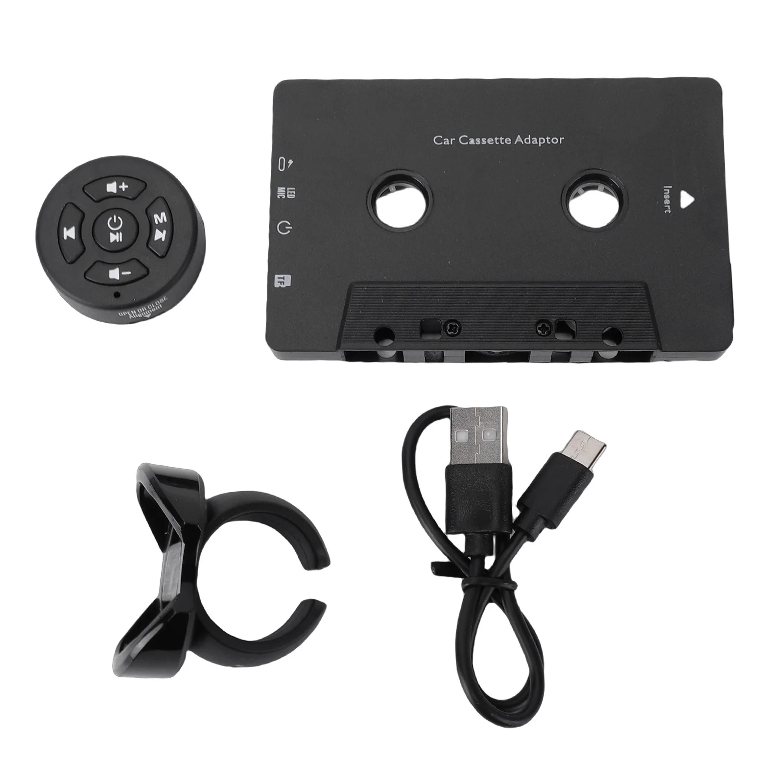 Car Wireless Cassette Receiver with Remote Control Bluetooth Tape Player to Aux Adapter Support Handsfree Call Phone Tablet MP3