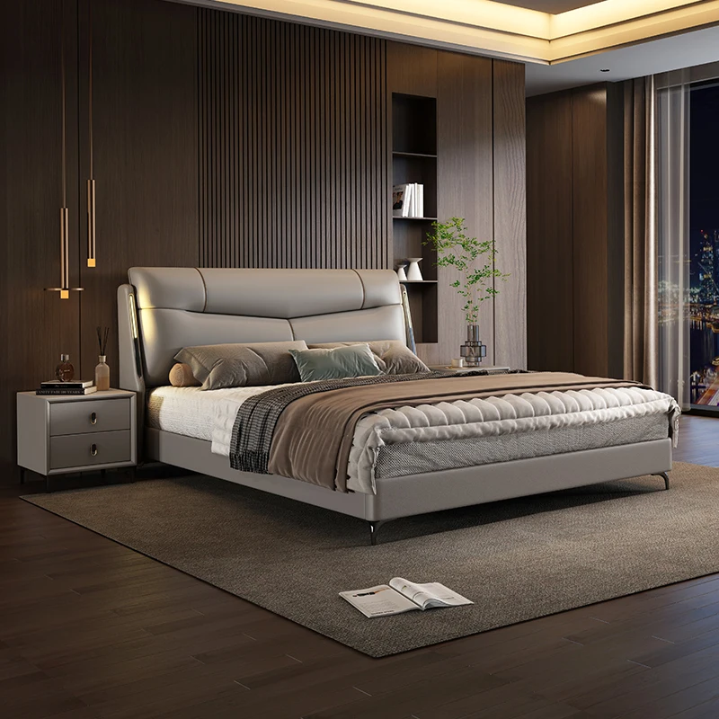 

Headboard Frame Double Bed Modern King Size Queen Full Double Bed Twin 150X200 Luxury Modern Cama Matrimonial Bedroom Furniture