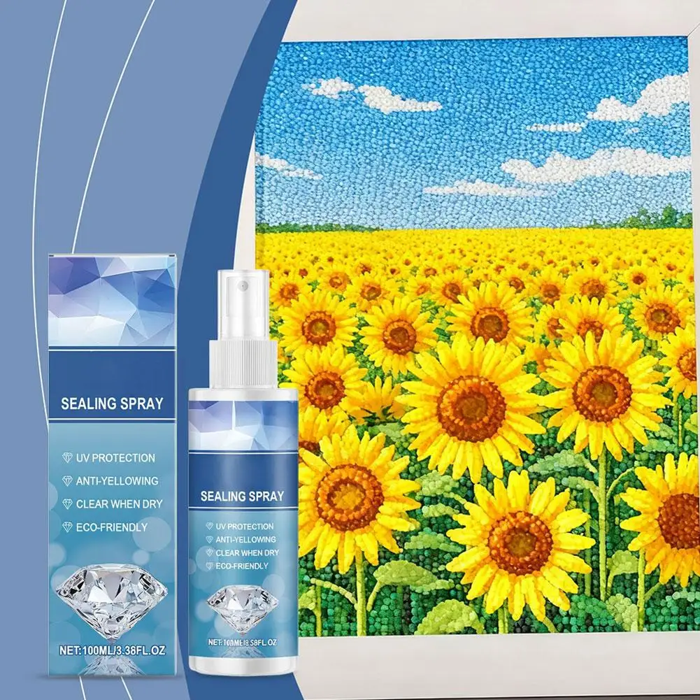100ml Clear Stone Art Sealer Spray, Quick Dry Protective Coating Sealant for Painted Rocks, DIY Diamond Painting & Art Crafts