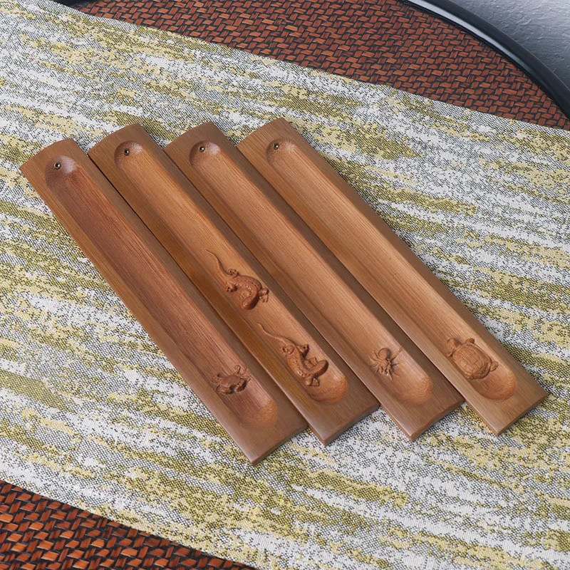 Bamboo Incense Holder Base Carved Line Incense Stand Household Incense Crafts Desktop Decor Business Gift Home Fragrance