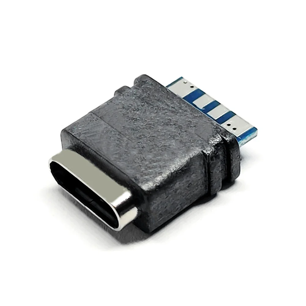Conector USB C resistente al agua tipo C, conector hembra de 4 pines y 2 pines, toma de datos para bricolaje, diseño de soldadura PCB, conector de carga de energía