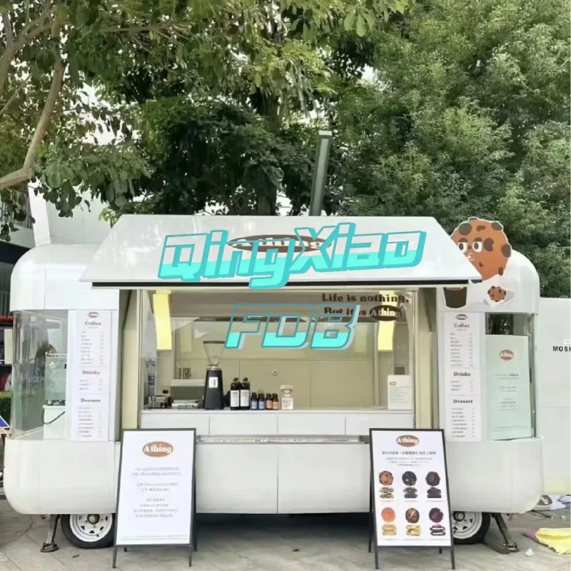 FOB Custom Size Bbq Grill Equipment Mobile Food Truck Kitchen Concession Trailer Coffee Tacos Cart Mobile Catering Service Equip
