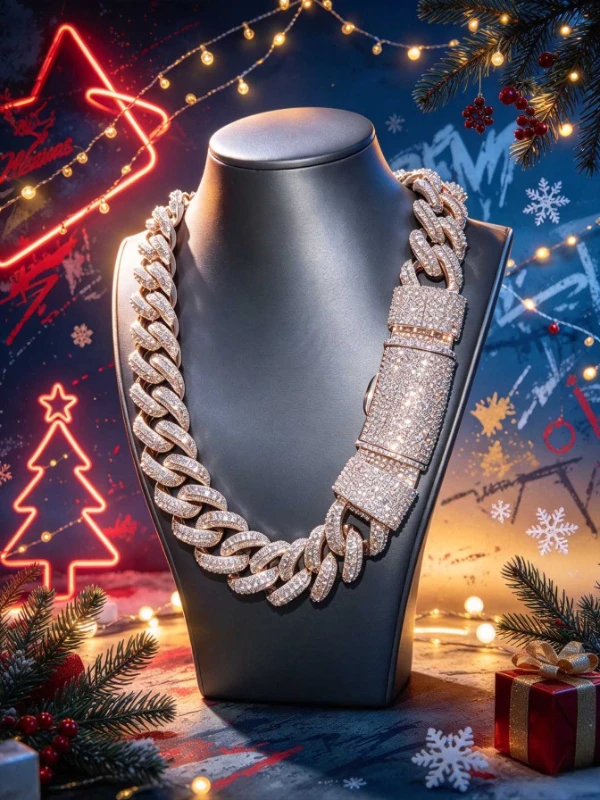 22Mm retro glory full diamond Cuban chain, Seiko inlay detail pull full, Halloween collection jewelry