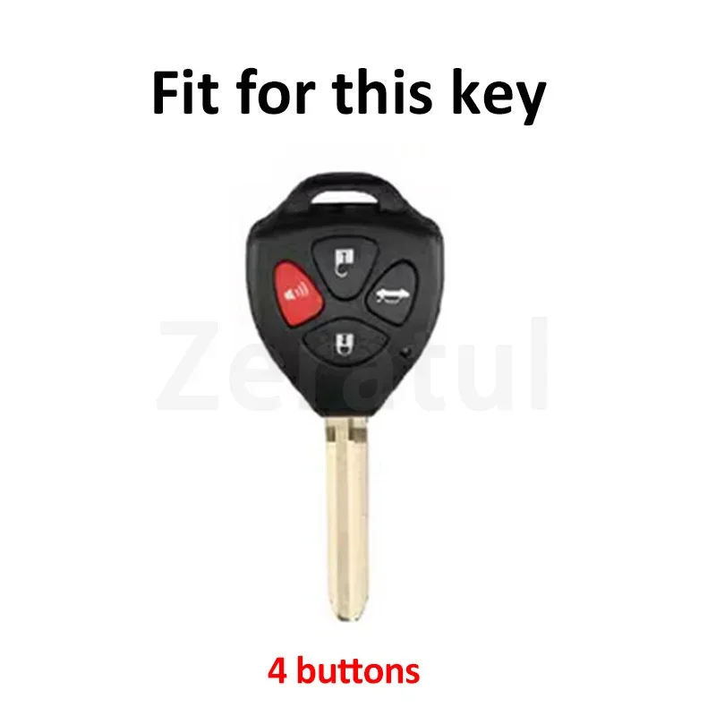 4 Buttons Car Key Case Cover For Toyota RAV4 Crown Avalon Venza Matrix Corolla Camry Reiz Yaris 4Runner Blank TPU Shell Fob
