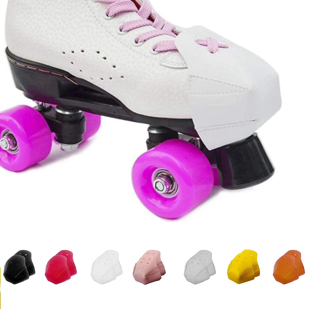 1 Pair Skate Roller Anti-friction Toe Cap Guards Leather Skating Cover Protector Accessory Outdoor Sporting  Black