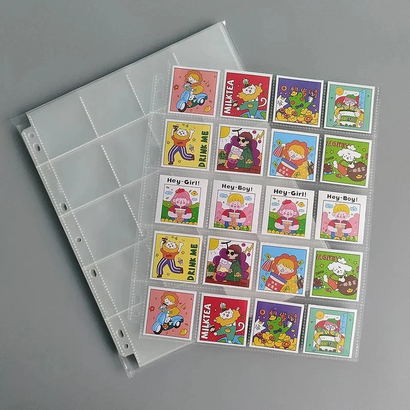 PVC Free A4 Top Loading Coin & Photo Binder Sheets,11 Holes 20-Pocket PP Refill Sleeves for Coin Flips Photo Storage