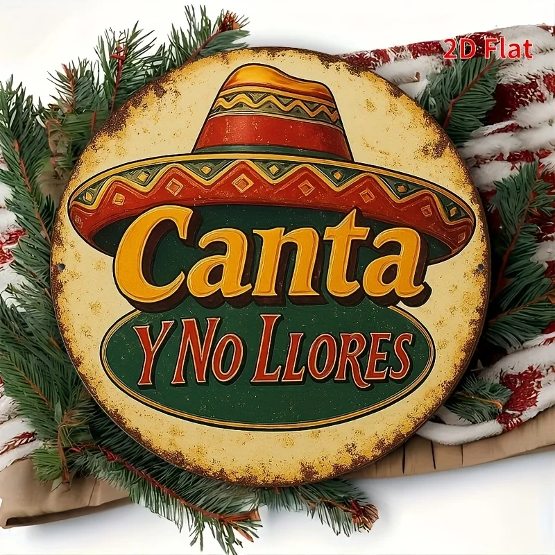 2D Metal Sign Vintage Mexican Wood Wall Decor 80s 90s Retro Saloon Art Canteen Bar Restaurant Garage Decoration Pre-drilled Hang