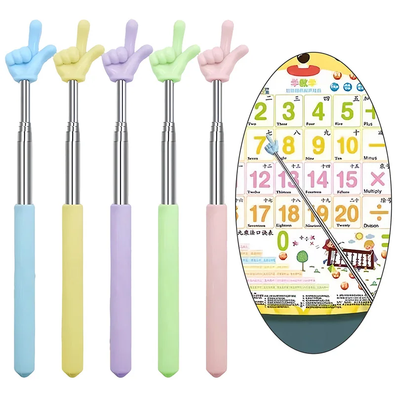 

2 шт., обучающая указка, телескопический стержень, дизайн пальцев, стальная обучающая палочка, палочки для чтения пальцев, инструменты, школьные и офисные принадлежности TMZ