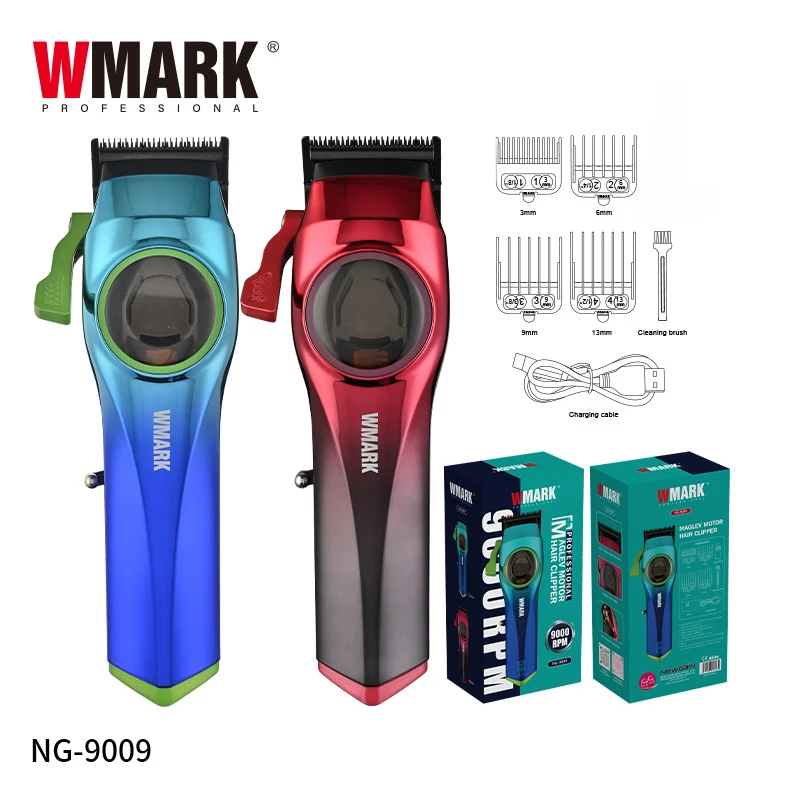 

2024 New WMARK NG-9009 Magnetic Levitation Hair Clipper DLC Blade LCD Digital Display Electric Clippers Trimmer for Men