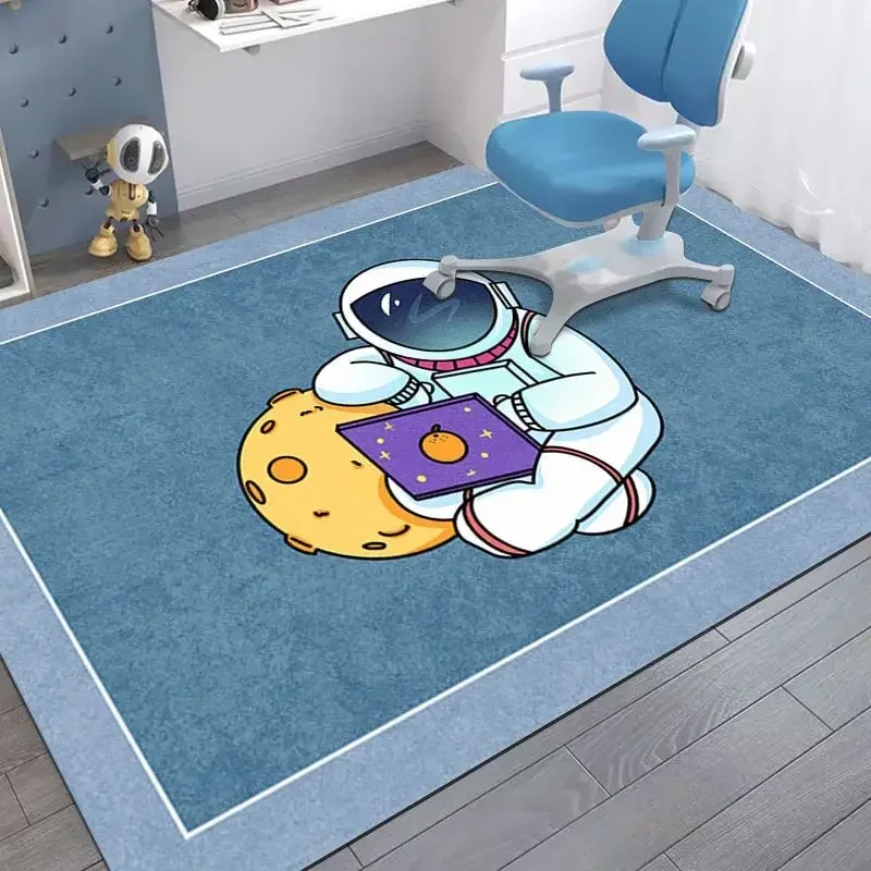 Modern Cartoon Style Carpet Personality Astronaut Pattern Design Non-slip Large Area Mats Living Room Decorative Bedroom Rug