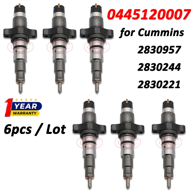 

6pcs 0445120007 Diesel Auto Injector Nozzle 0 445 120 007 For Cummins 2830957 2830244 2830221 5255184