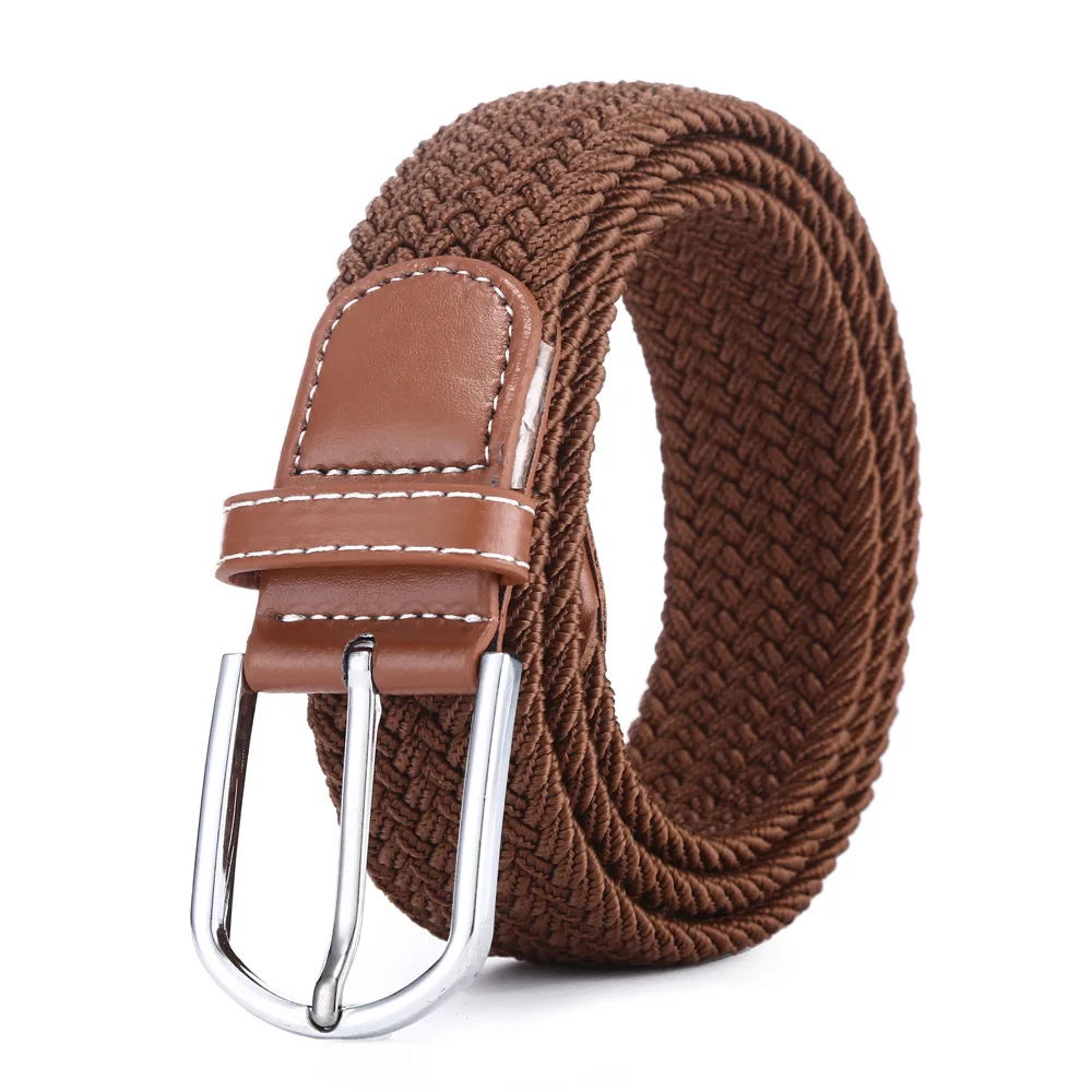 Ceinture en toile tressée pour hommes et femmes, sangle de taille élastique pour jeans, haute qualité, mode décontractée, environnement, broche tissée, commissionnée, nouveau