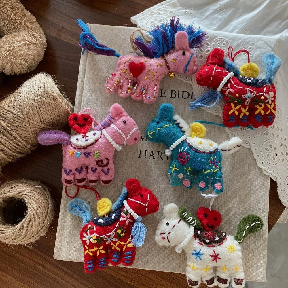 

Подвеска для сумки из войлока ручной работы, милый мультяшный пони, декоративный кулон, аксессуары для рукоделия