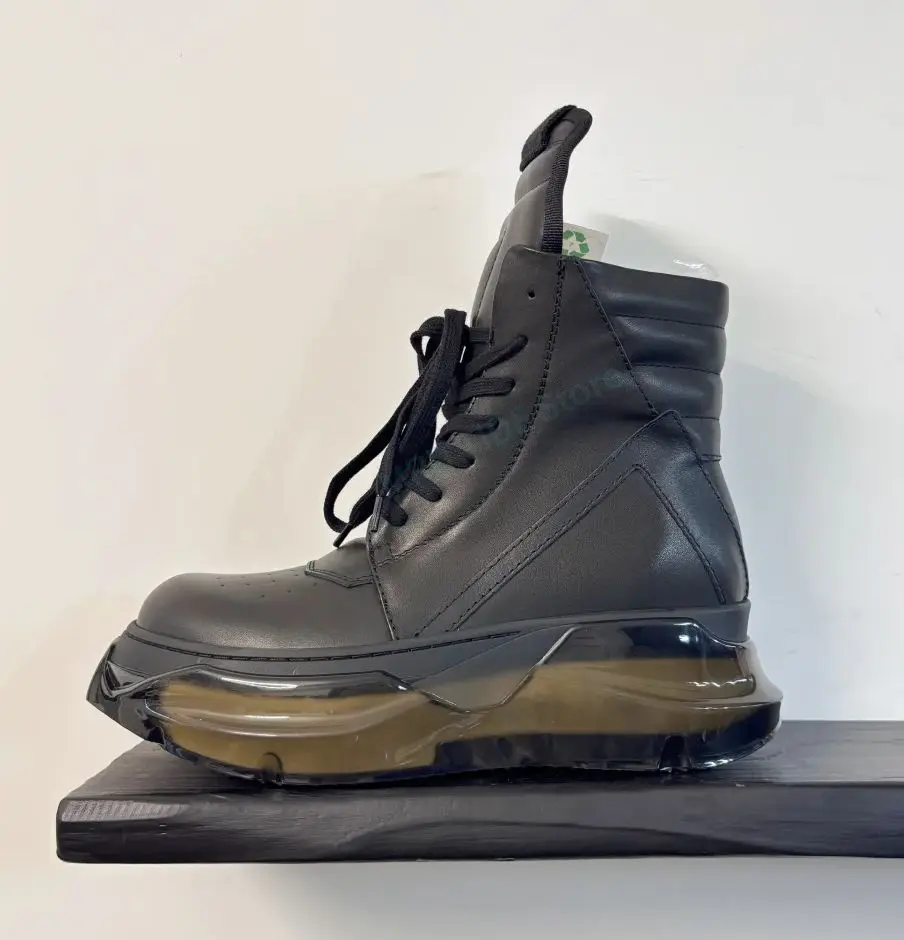 

Men Ankle Boots Genuine Leather Thick Sole Platform Increase Men'Casual Shoes Retro High Street Vintage Luxury Designers Shoe