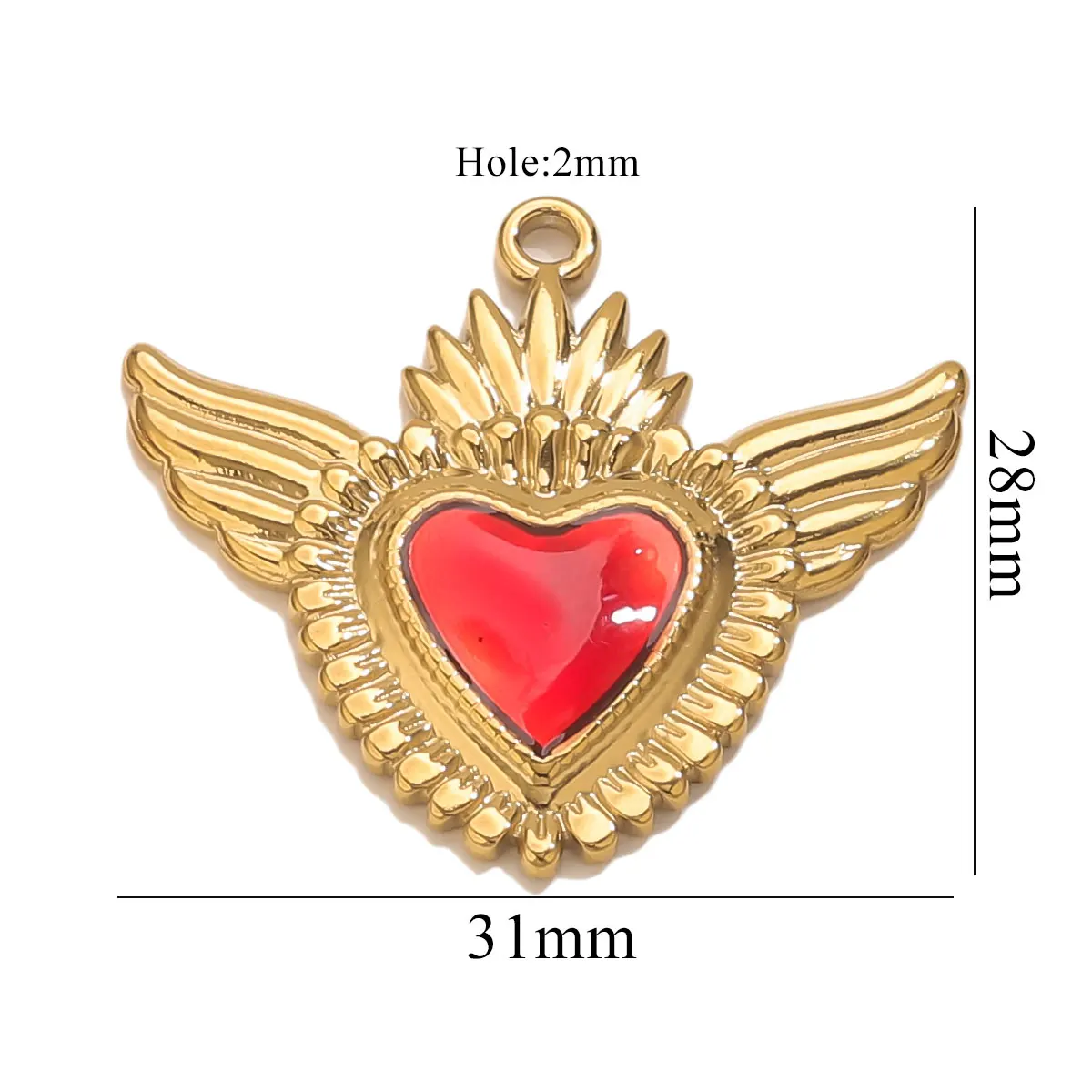 3 قطعة الفولاذ المقاوم للصدأ الأحمر المينا على شكل قلب سحر مطلية بالذهب عقد دي اي واي سوار أقراط مستلزمات صناعة المجوهرات بالجملة