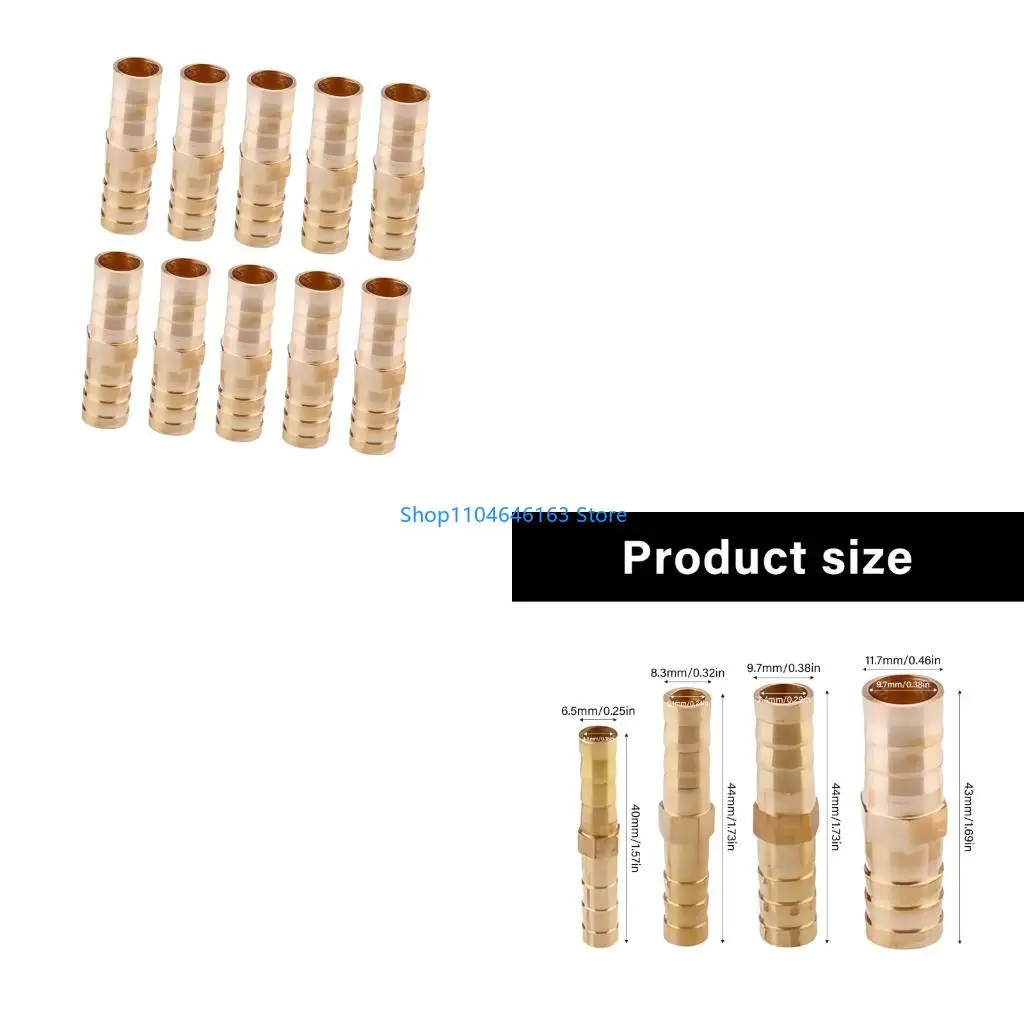 

10Pcs Brass Hose Reducer Connectors Temperature Resistance Adapter for Pipe