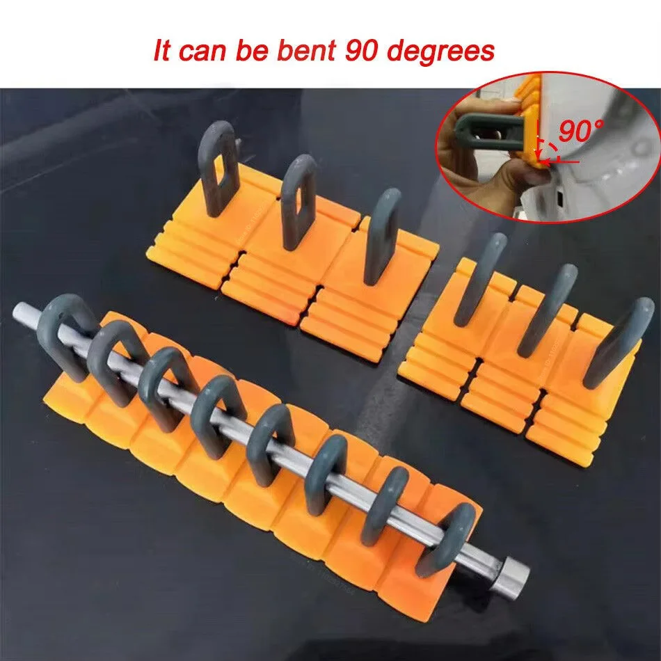 New Paintless Glue Puller Tabs Dent Car Repair Tool Vehicle Dent Removal Repairing Tool Set Orange Dent Puller Kit