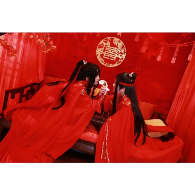 

Anime Mo Dao Zu Shi Wei Wuxian Lan Wangji Couple Wedding Dress Halloween Cosplay Chinese Costume Ancient Hanfu Dress Up