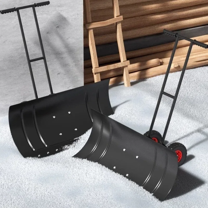New Wheeled snow shovel with wheels, outdoor large winter snow sweeping tool,snow clearing artifact,hand pushed snow shovel