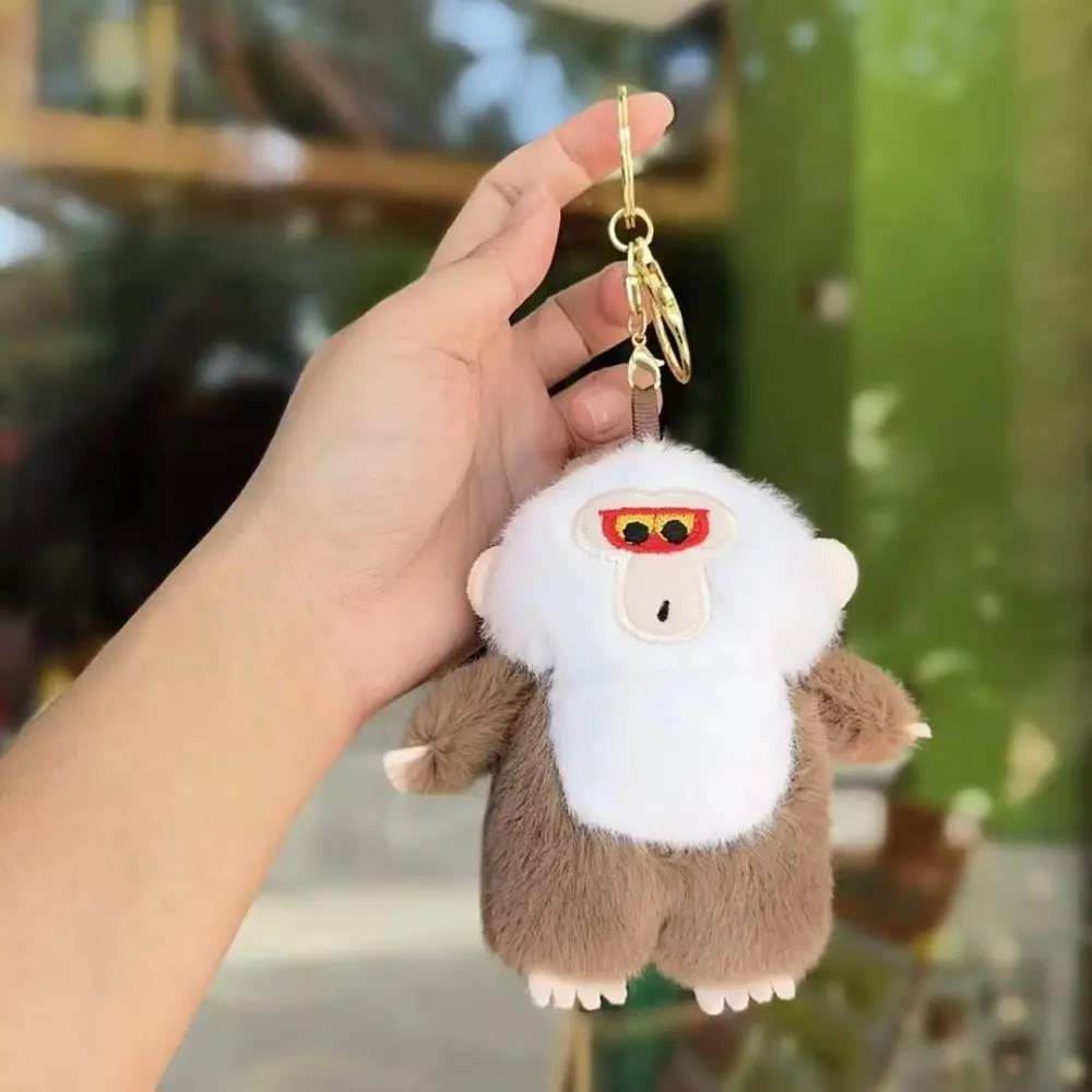 

Stuffed Animals White-Faced Monkey Plush Toy Soft Fur Plush Doll Chimpanzees Doll Keychain 12cm Keyholder Monkey Car Pendant