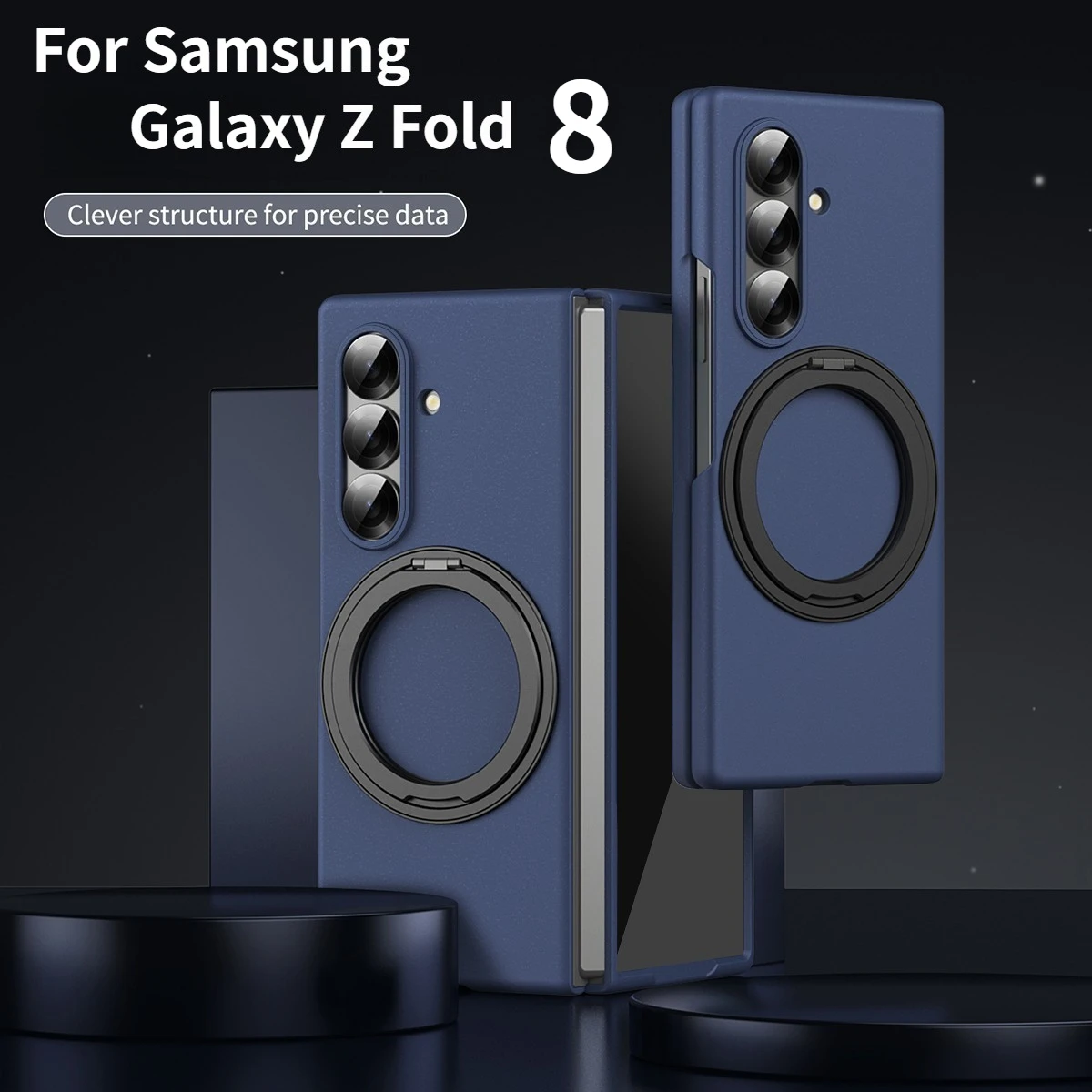 

Business Skin Feel Matte 360 Rotating Magnetic Holder Case for Samsung Galaxy Z Fold 8 7 6 5 4 3 Glass Film Screen Protect Cover